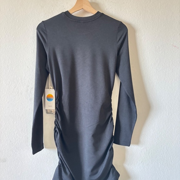 Vuori women’s long Sleeve Halo Essential Dress Black Heather Size M NWT - Picture 7 of 13